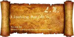 Lisching Marián névjegykártya